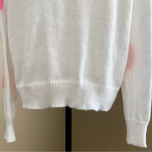 NWOT SHEIN Heart Pattern Pullover Knit Sweater - Picture 7 of 10